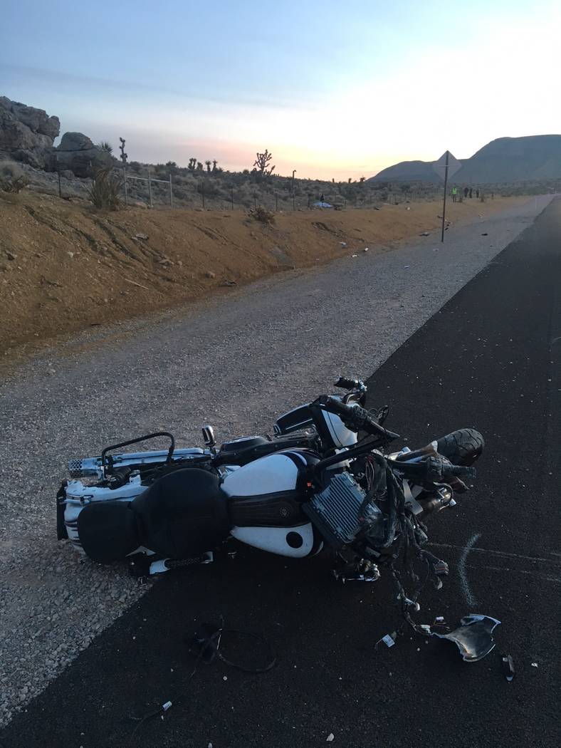 Nevada Highway Patrol
Authorities are investigating a crash that killed a motorcyclist along Nevada Highway 160 on Monday. The name of the victim has not been released.