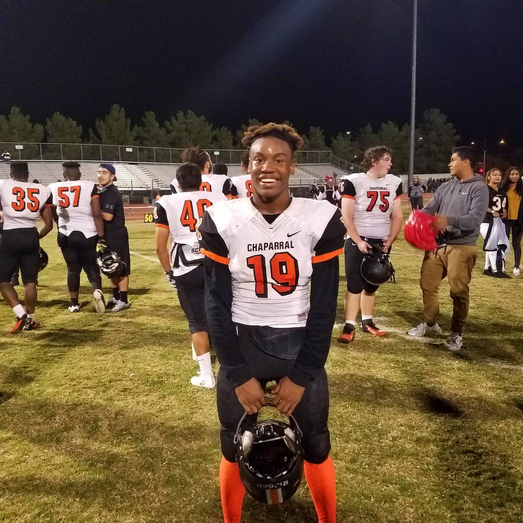 Chaparral's TyRay Collins is a member of the Las Vegas Review-Journal's all-state football team.