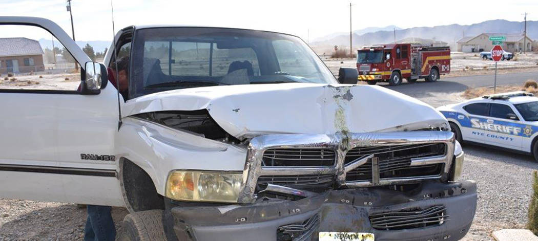 Special to the Pahrump Valley Times
Local emergency crews are investigating a single-vehicle crash occuring just before 2 p.m. on Wednesday Jan. 3, along the 5600 block of N. Alderwood Pl. It rema ...