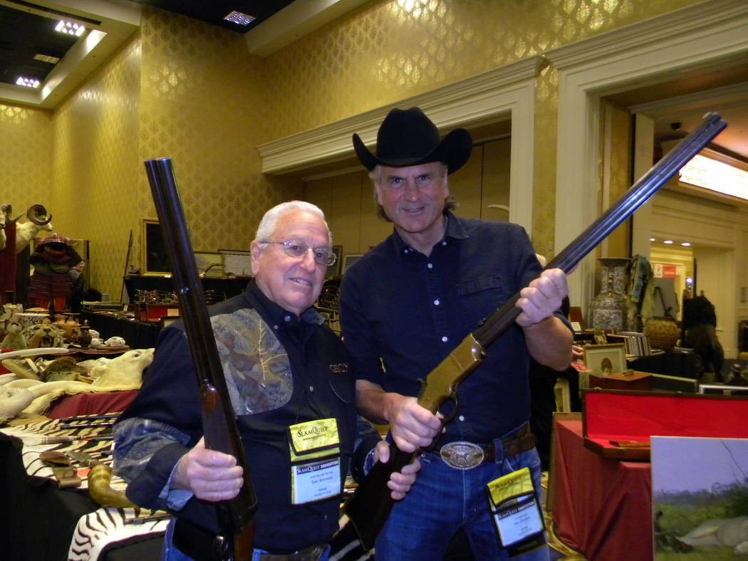 Dan Simmons/Special to the Pahrump Valley Times
Columnist Dan Simmons (left) stands next to Jim Shockey, television producer and host of several hunting shows at a Las Vegas convention. Convention ...