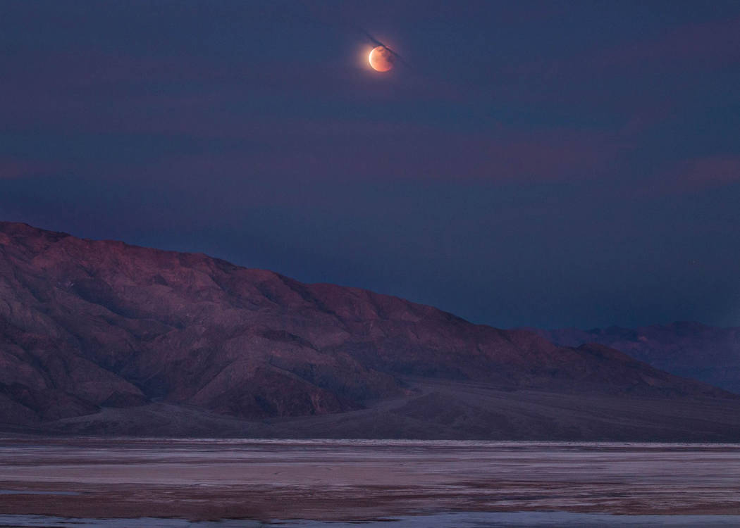 National Park Service
Here is the eclipse at Death Valley National Park as it occurred early Wednesday. The whole process took more than four hours.