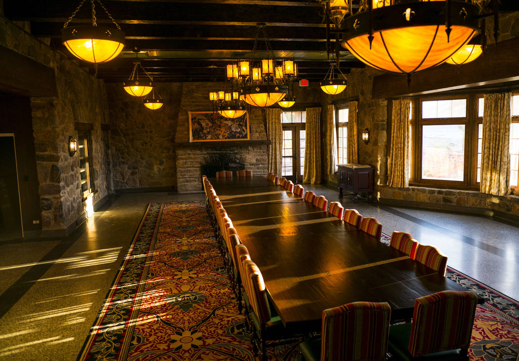 The Gold Rush Room in late afternoon light during a tour of The Inn at Death Valley in Death Valley National Park, Calif, on Tuesday, Jan. 23, 2018. The Inn, formerly the Furnace Creek Inn prior t ...