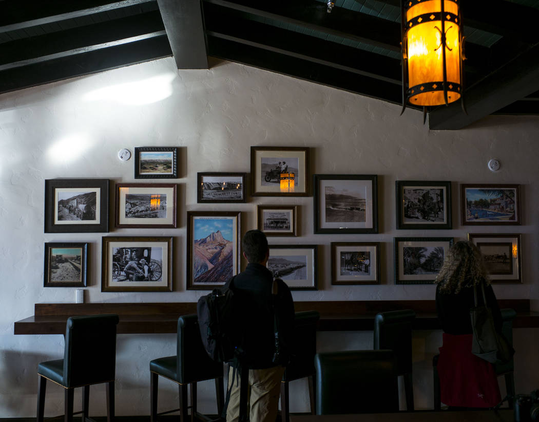 Historic photos can be found throughout the property as seen during a tour of The Inn at Death Valley in Death Valley National Park, Calif, on Tuesday, Jan. 23, 2018. The Inn, formerly the Furnace ...
