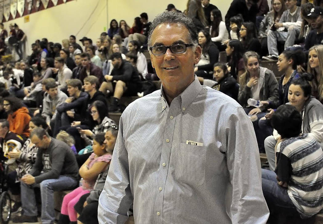 Horace Langford Jr./Pahrump Valley Times
On Jan. 19, U.S. Senate candidate Danny Tarkanian visited Pahrump at the Pahrump vs. Cheyenne girls basketball game. He is hoping to unseat incumbent candi ...
