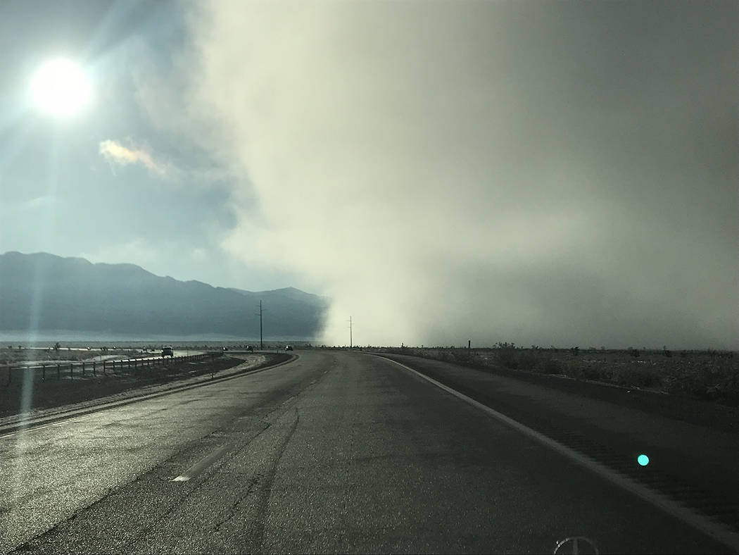 Stacy Frick/Special to the Pahrump Valley Times
Fog is shown on Nevada Highway 160 in the Mountain Springs region the morning of Wednesday, Feb. 28. A storm, which brought snow, moved through the  ...