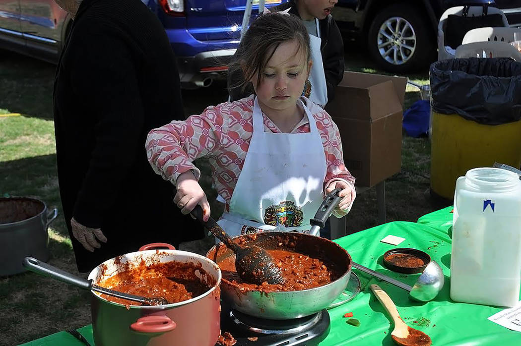 Horace Langford Jr./Pahrump Valley Time
On Sunday, the ICS Chili Cook Off included a Youth division. Eight-year-old Juliana Graham is pictured cooking her chili. She was one of three youth competi ...