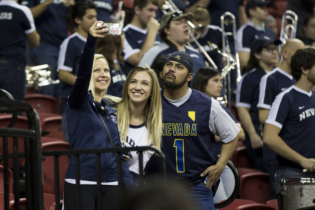 Erik Verduzco/Las Vegas Review-Journal
Fans during a game between UNLV Rebels and Nevada Wolf Pack in the Mountain West Conference men's basketball tournament at the Thomas & Mack Center in Las Ve ...
