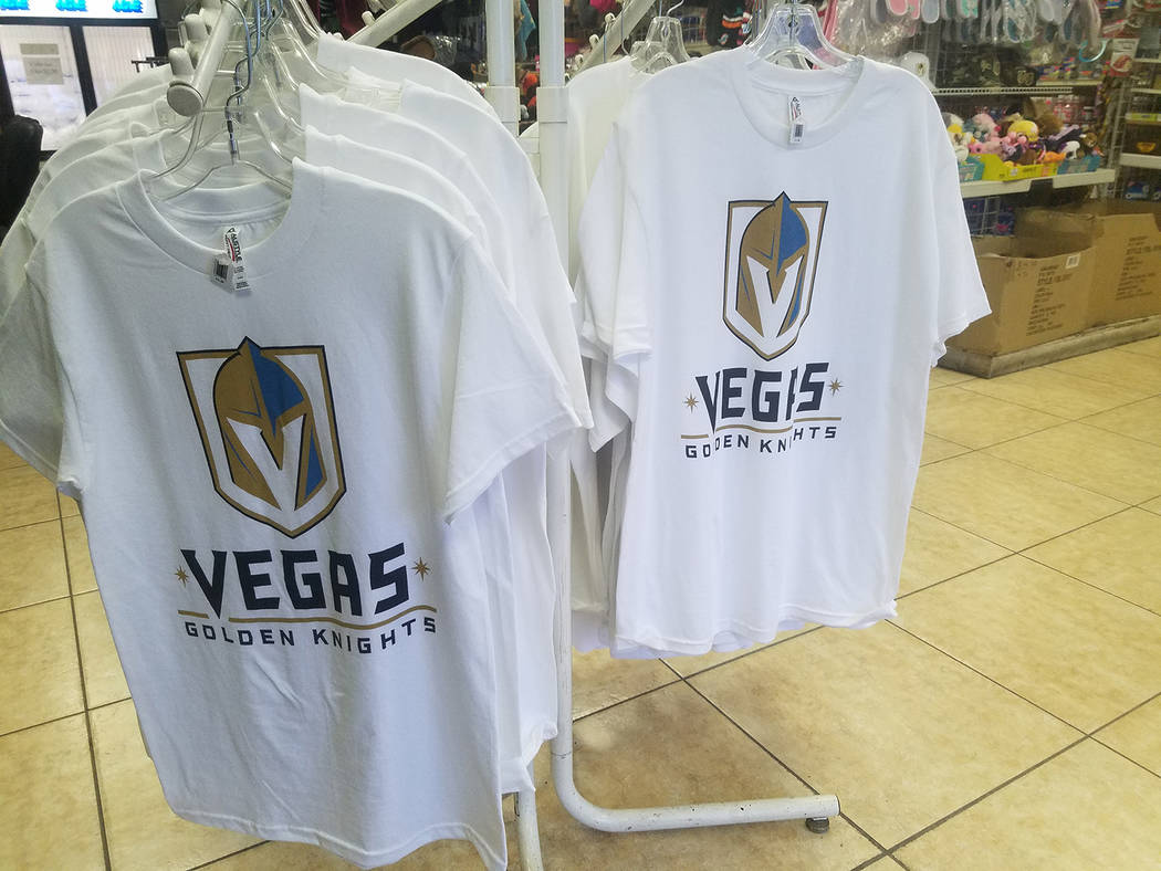 David Jacobs/Pahrump Valley Times Vegas Golden Knights T-shirts are in demand in Pahrump where they were ready for purchase earlier this week at Winery Super Mart in Pahrump