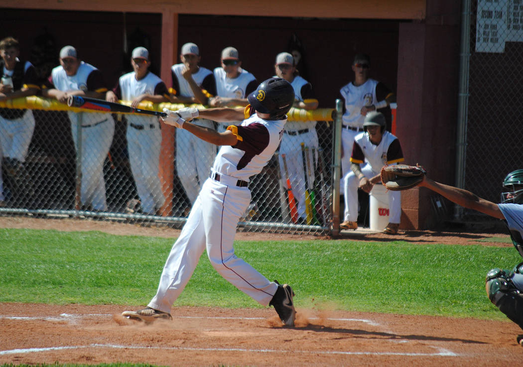 Charlotte Uyeno/Pahrump Valley Times Junior Dylan Grossell went 2-for-3 with a double and two RBIs, but Pahrump Valley lost 6-4 to Elko in the losers bracket final of the Class 3A state tournament ...