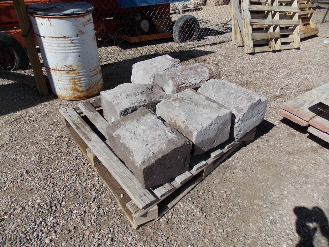 Special to the Pahrump Valley Times/Goldfield Historical Society Portions of the original stone blocks were recovered for the outer portion of the south wall of Goldfield High School restoration p ...