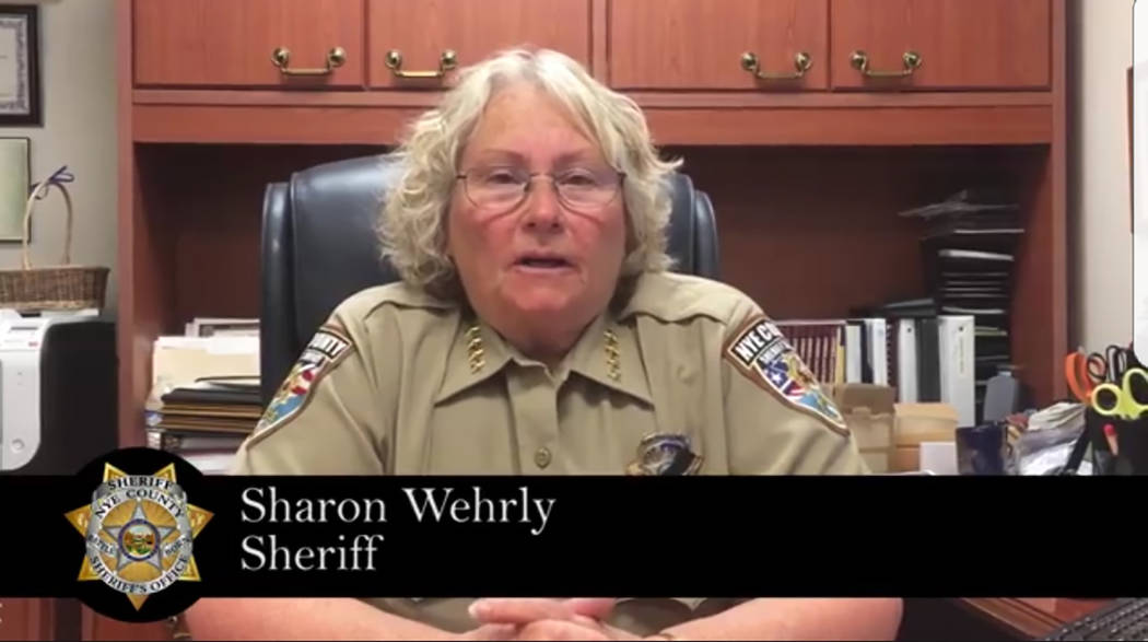 Nye County Sheriff's Office/screenshot Nye County Sheriff Sharon Wehrly realized she left the gun behind when got to the casino’s cafe, she said. In a video, releaed on Monday night, she apologized.