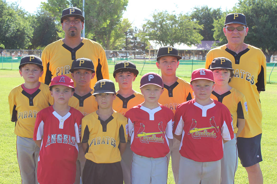 Caroline Thacker/Special to the Pahrump Valley Times Members of the P-Town Little League's all-star team in the 8-to-10-year-old division opened District 4 Tournament play with a 12-4 victory over ...