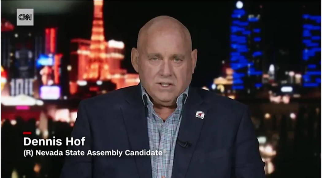 Screenshot/CNN Dennis Hof speaks to CNN in the aftermath of his primary election win June 12. Hof advances to the general eleection.