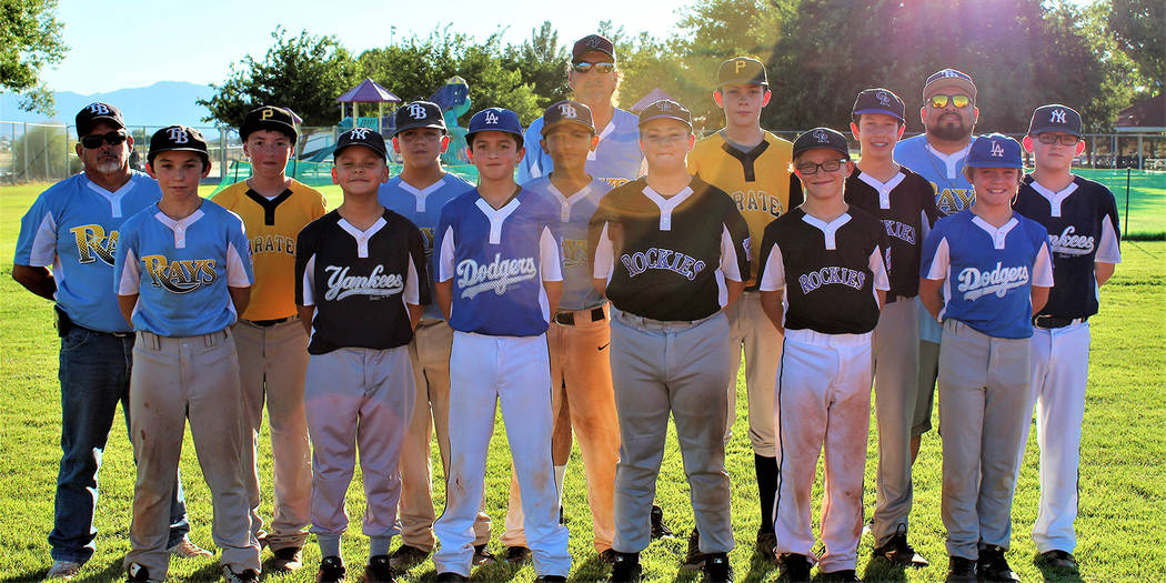 Caroline Thacker/Special to the Pahrump Valley Times The P-Town Little League all-star team poses at Ian Deutch Memorial Park. The 12-year-olds will play in the District 4 Tournament starting July ...