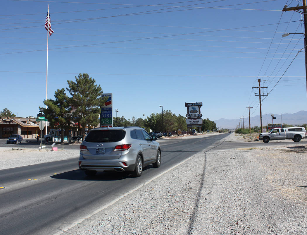 Robin Hebrock/Pahrump Valley Times Taken on Tuesday, June 26, this photo shows the intersection on Homestead Road and Thousandaire Boulevard where road crews will soon be undertaking a $1 million ...