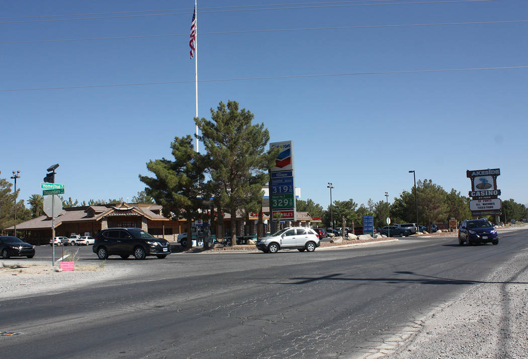 Robin Hebrock/Pahrump Valley Times The highly-traveled intersection of Homestead Road and Thousandaire Boulevard, shown, will soon be the subject of a cone zone. The county recently authorized a r ...