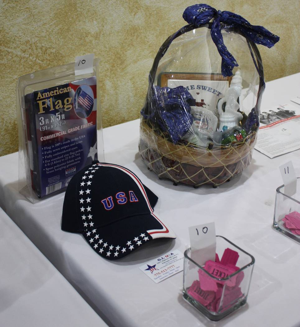 Robin Hebrock/Pahrump Valley Times American-themed items were a big draw for those hoping to snag a few of the many raffles prizes available.