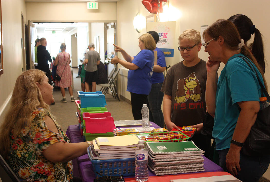 Robin Hebrock/Pahrump Valley Times There were so many vendors in attendance at the Back to School Health Fair that some were set up inside the building. Each booth contained supplies as well as in ...