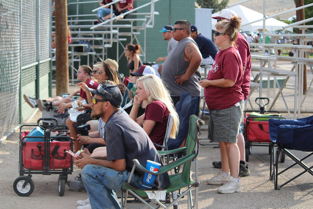 Caroline Thacker/Special to the Pahrump Valley Times Supporters of the P-Town Little League Junior All-Stars look on during the state tournament in Carson City. Manager Drew Middleton said every p ...