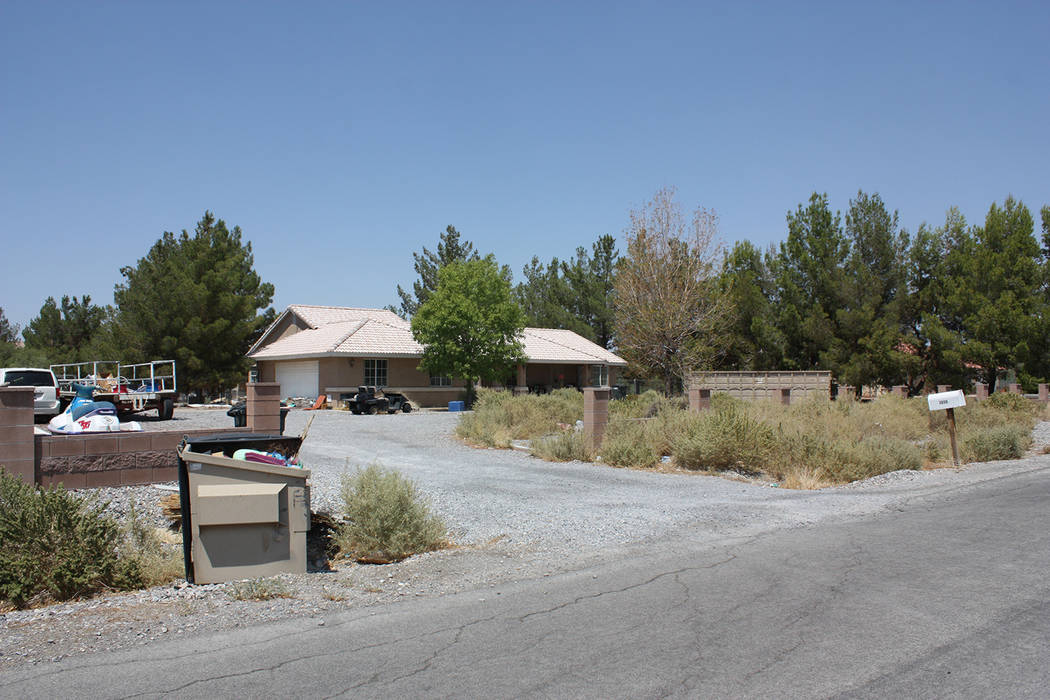 Robin Hebrock/Pahrump Valley Times A view of the home at 2650 River Plate Dr., which has been condemned by the county.