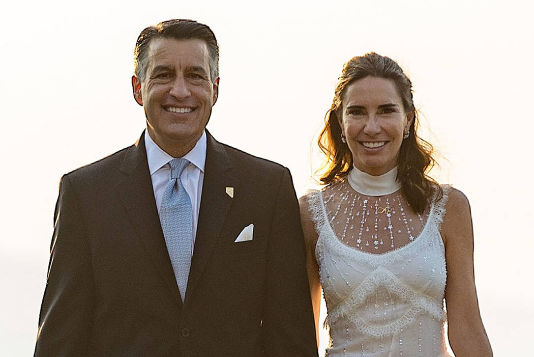 Nevada Gov. Brian Sandoval and Lauralyn McCarthy were married on Saturday, Aug. 11, 2018, at Lake Tahoe. (Governor's Office)