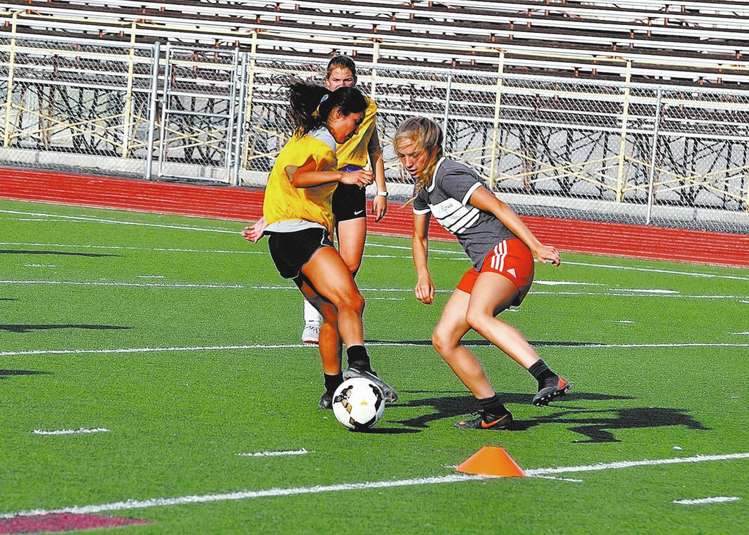 Horace Langford Jr./Pahrump Valley Times - PVHS Girls soccer practice