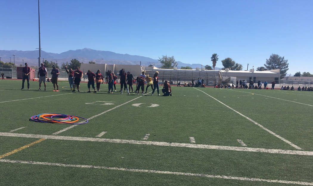 Jennifer Ehrheart/Special to the Pahrump Valley Times Pahrump Valley High School held a homecoming assembly at the football field Aug. 31 before the big game that night against Sunrise Mountain.