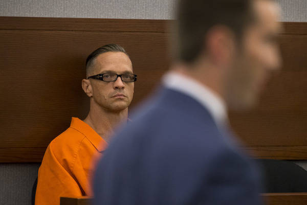 Death row inmate Scott Dozier appears before District Judge Jennifer Togliatti during a hearing at the Regional Justice Center in Las Vegas on Sept. 11, 2017. Richard Brian Las Vegas Review-Journa ...