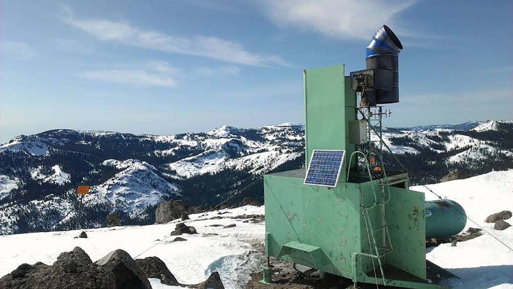 Special to the Pahrump Valley Times Another DRI photo shows the Sierra station. The ground-based cloud seeding stations help produce additional snowpack in the Sierra Nevada mountains and can be o ...