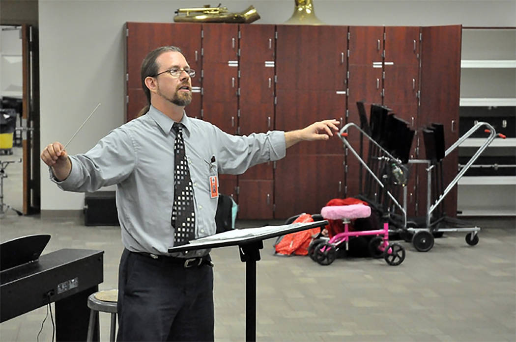 Selwyn Harris/Pahrump Valley Times Pahrump Valley High School Music Director Mike Wineski is hoping to raise enough cash for a trip to perform at a special Pearl Harbor observance Hawaii come Dece ...