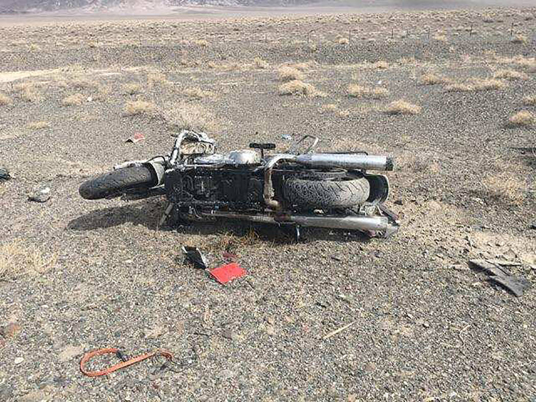 Nevada Highway Patrol A look at the crash scene Sept. 29 in Esmeralda County.