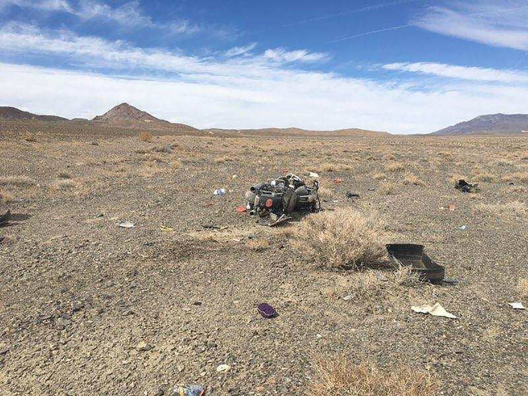 Nevada Highway Patrol The crash occurred Sept. 29 along U.S. Highway 95, north of Coaldale Junction,