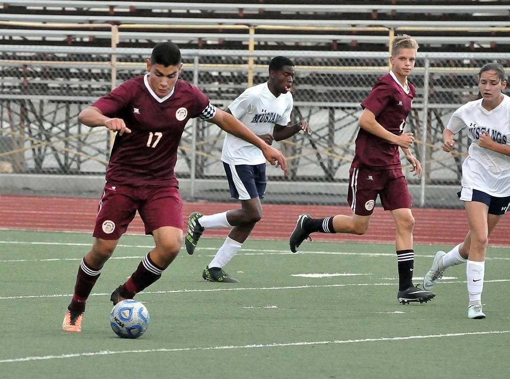 Horace Langford Jr./Pahrump Valley Times Senior Jose Chavez is the Pahrump Valley boys soccer team's leading scorer, tallying 24 goals and 10 assists for 58 points for the 9-6-1 Trojans.