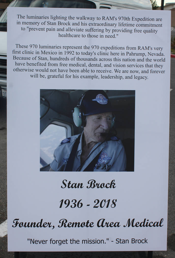 Robin Hebrock/Pahrump Valley Times Stan Brock passed away this year but his legacy lives on in the active efforts of his nonprofit organization, Remote Area Medical.