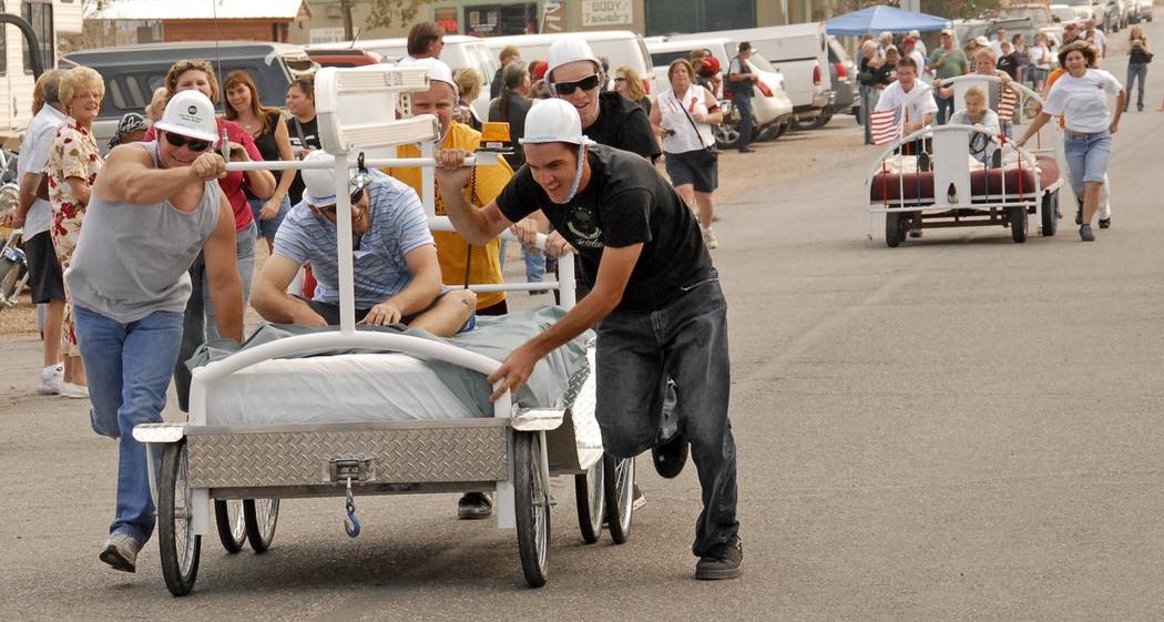 Richard Stephens/Special to the Pahrump Valley Times A look at the bed races event at a prior Beatty Days. Later this week, 2018 Beatty Days starts in the community.