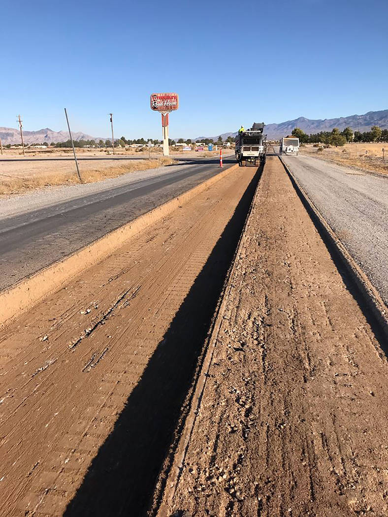Special to the Pahrump Valley Times Taken by Nye County on Wednesday, October 17, this photo shows excavation on Pahrump Valley Boulevard.