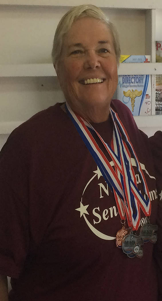 Special to the Pahrump Valley Times Senior Olympian Susan Zink with a few more medals to show off after the 2017 Nevada Senior Games in Las Vegas.