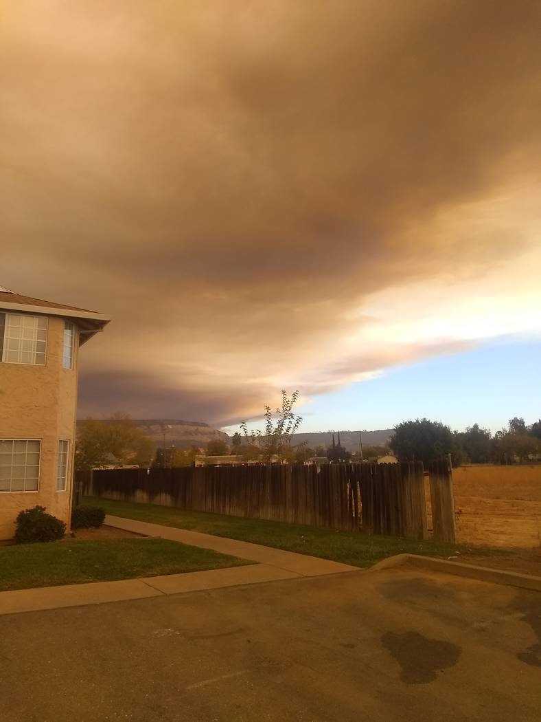 James Schwartz/Special to the Pahrump Valley Times California resident James Schwartz fled the most destructive fire in California state history: the Camp Fire. Plumes of smoke can be seen from hi ...