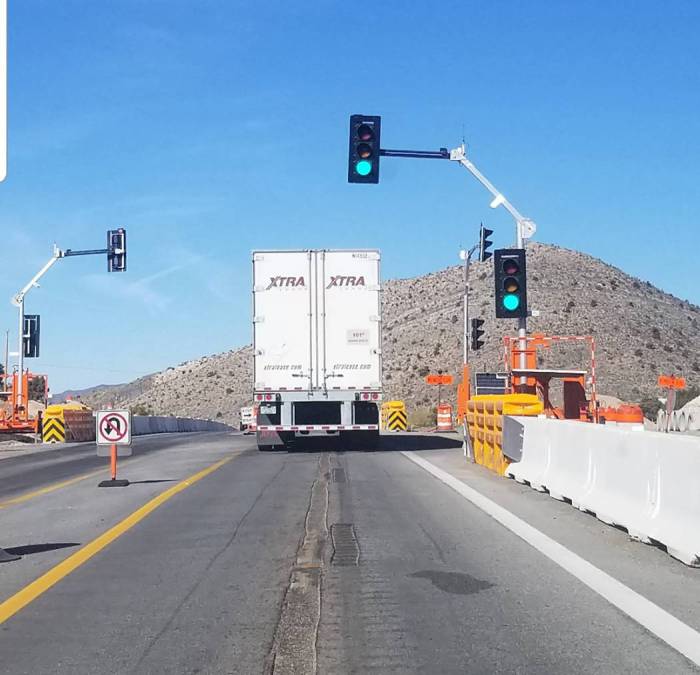 Traffic Light Along Nevada Highway 160 Construction Pahrump Valley Times