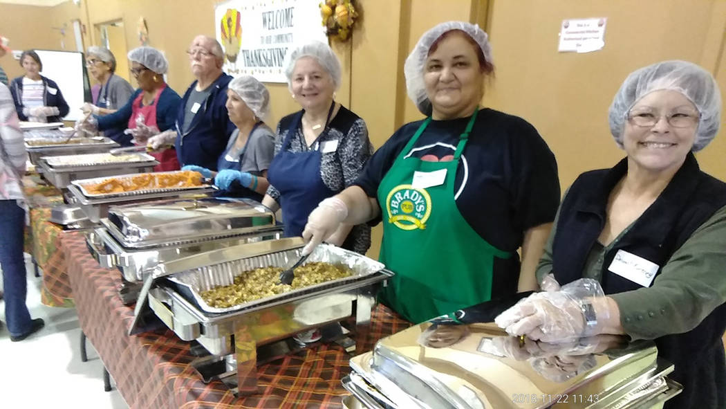 Selwyn Harris/Pahrump Valley Times Without the help of volunteers, officials at NyE Communities Coalition's Holiday Task Force said the annual Thanksgiving Day dinner would have been near impossib ...