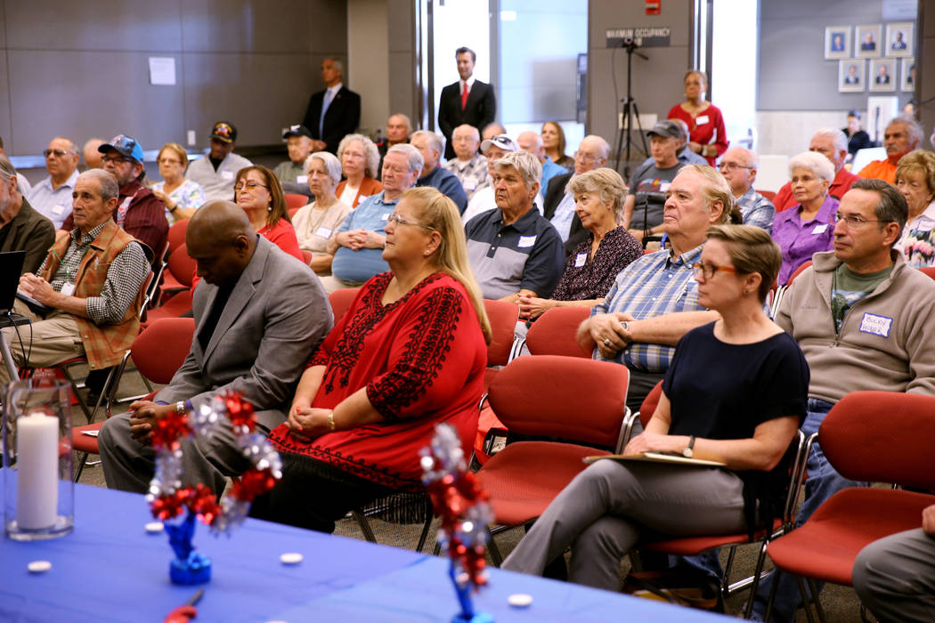 Cold War Patriots, family members and friends during the Official National Day of Remembrance honoring all Nevada Test Site workers, their family members and friends at National Atomic Testing Mus ...