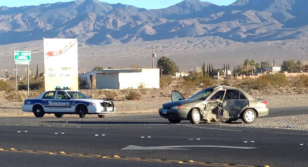Special to the Pahrump Valley Times The driver of a Ford sedan died after failing to yield the right of way to a vehicle traveling southbound on Highway 160 at Mesquite Avenue on Dec. 27