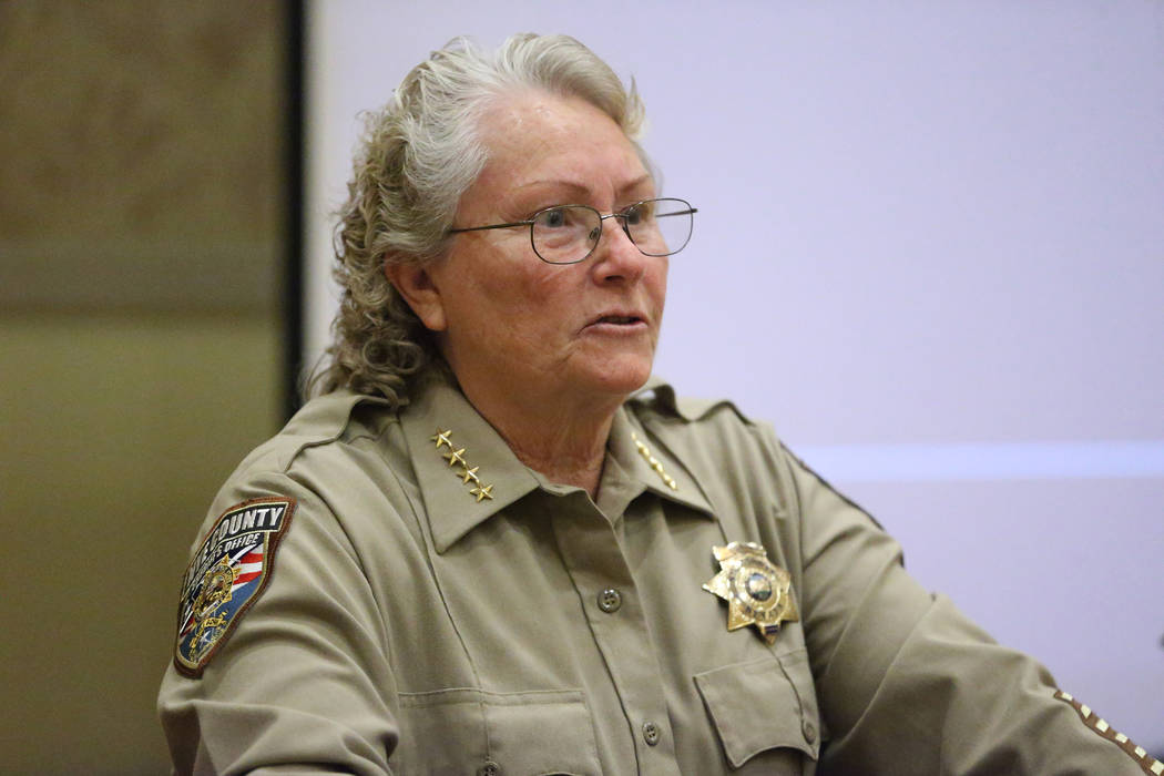Erik Verduzco/Las Vegas Review-Journal Nye County Sheriff Sharon Wehrly speaks on her department using Viridian Weapon Technologies weapon mounted camera during the SHOT Show at the Sands Expo Con ...