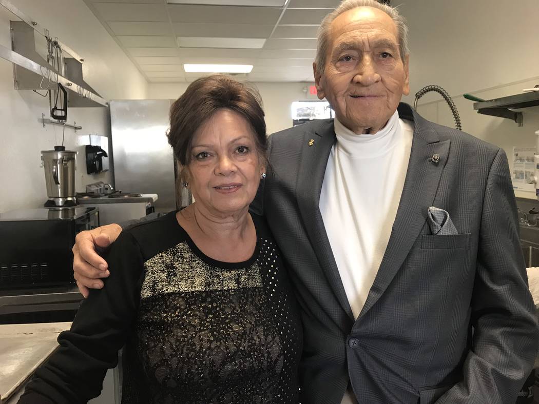 Jeffrey Meehan/Pahrump Valley Times Elizabeth Galeskas (left) stands with her uncle Lee Aguilar at their new tamale shop in Pahrump. The restaurant, which focuses on a Tex-Mex-style of cooking, op ...