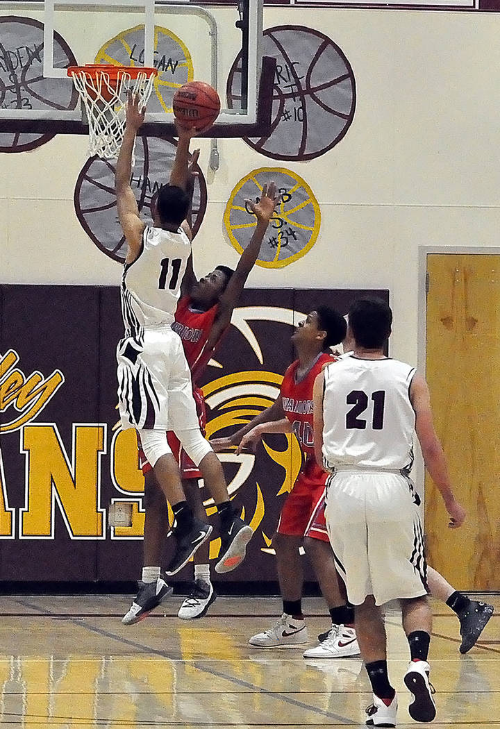 Horace Langford Jr./Pahrump Valley Times Senior Ethan Whittle goes up for a layup during Pahrump Valley's 54-50 victory over Western on Senior Night in Pahrump.