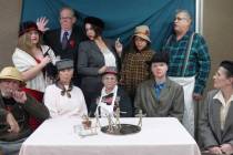 Laurie McCaslin/Special to the Pahrump Valley Times The cast of Ten Little Indians seated L-R, Carlton McCaslin, Maaike Matheson, Michelle Clines, Alicia Lewis, Sandi West standing L-R, Alyssia Mc ...