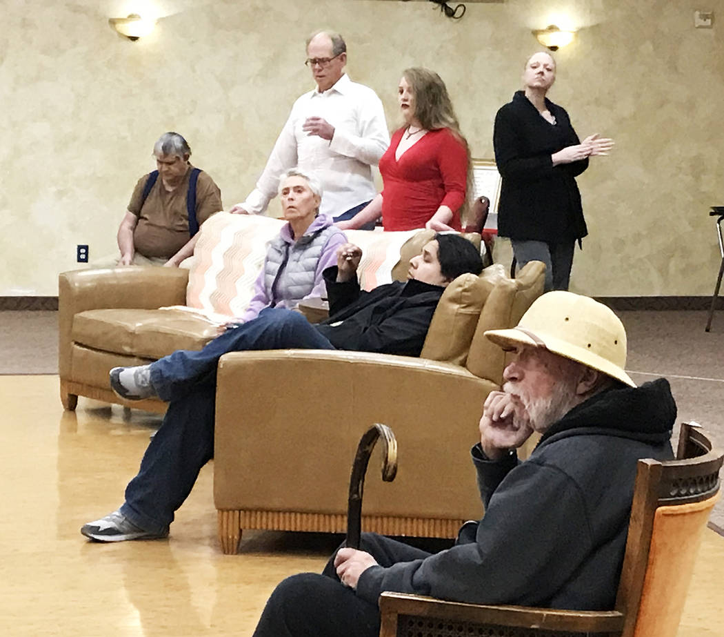 Robin Flinchum/Special to the Pahrump Valley Times The sast during a recent rehearsal. A dinner theater presentation of Ten Little Indians opens this Friday night at the Nevada Treasure RV Resort ...
