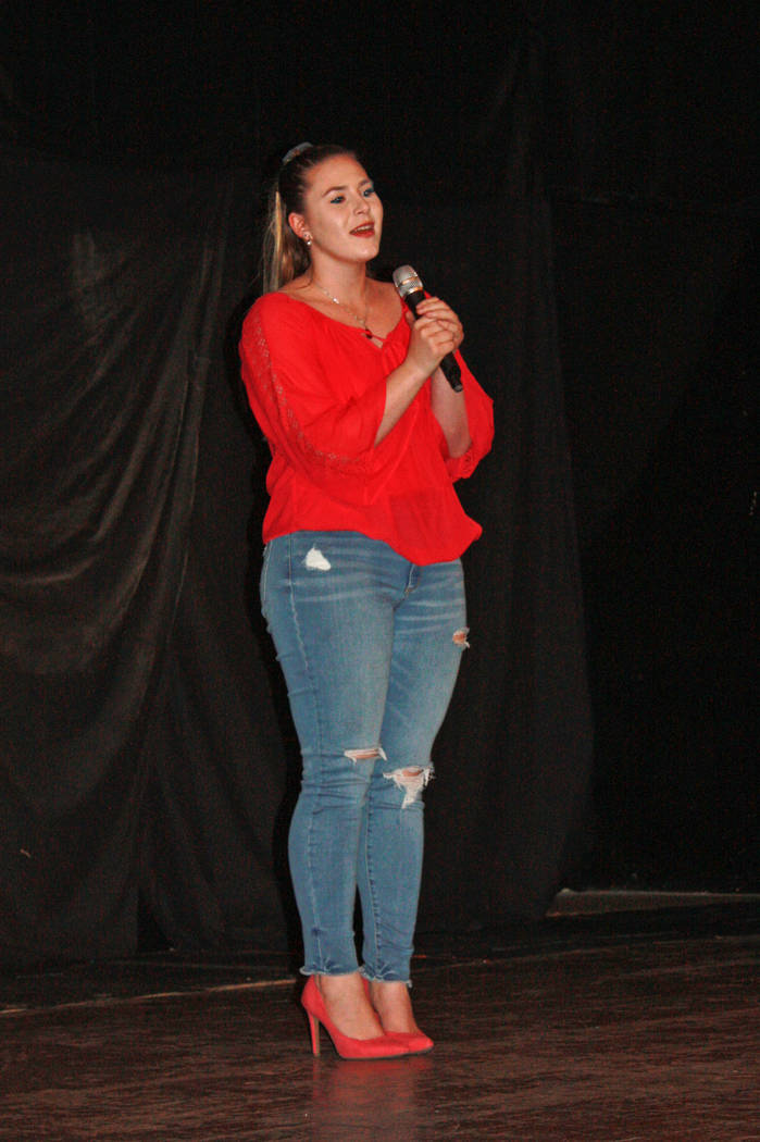 Robin Hebrock/Pahrump Valley Times Remington Nicosia lent her voice to the USO Show, performing both the National Anthem and a song entitled "The Climb."