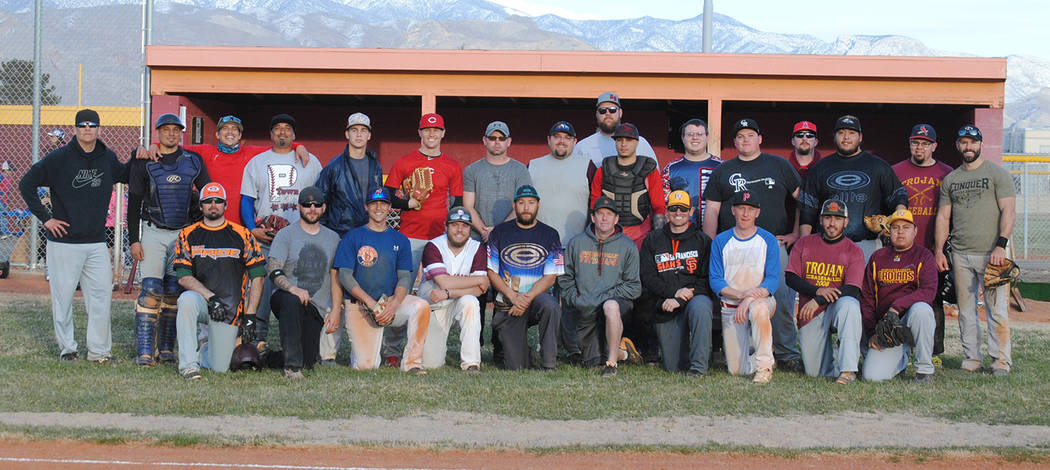 Charlotte Uyeno/Pahrump Valley Times Pahrump Valley High School baseball alumni returned to the school's field Saturday for the Maroon & Gold Day exhibition game and home run derby.