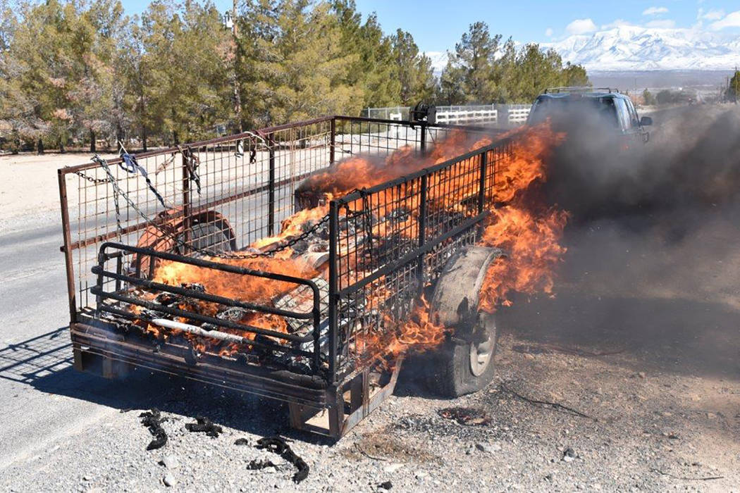 Special to the Pahrump Valley Times On Friday Feb. 22, fire crews responded to a reported vehicle fire in the area of Mesquite Road and David Street, just after 12:30 p.m. Pahrump Fire Chief Scot ...